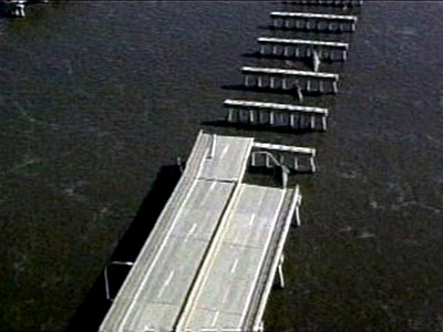 A destroyed bridge