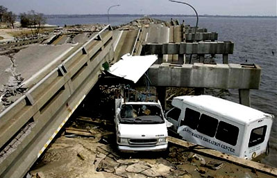A collapsed bridge